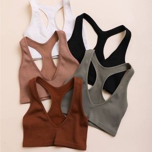 Ribbed Racer Back Bralettes
